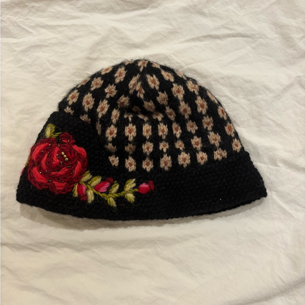 Rose flower wool hat from Sundance